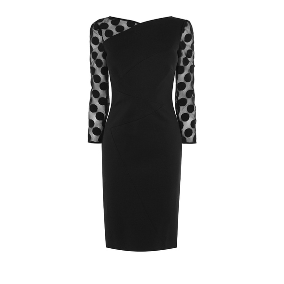 Karen Millen Dresses & Skirts - ✨sold✨ karen millen • black sheer dot sleeve dress